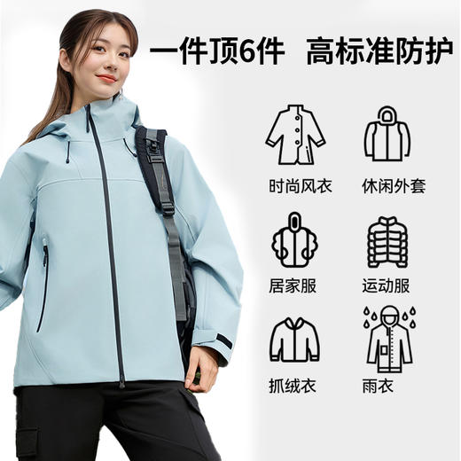 贝佳人夹克外套男25秋季三防单层连帽冲锋衣男女同款简约工装上衣 BW582506 商品图4