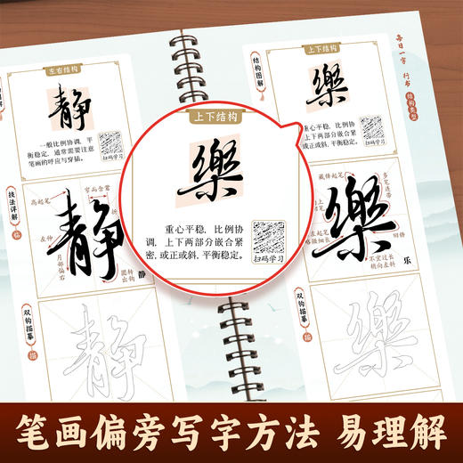 毛笔字卡每日一字练字帖临摹【楷书】颜真卿书法王羲之【行书】临摹成人初学者视频教学 商品图2