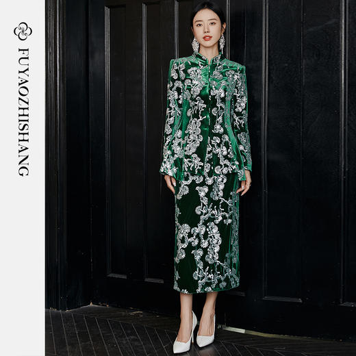 【定制款】中国风重工钉珠亮片西装轻奢丝绒唐装 【不支持退换】 商品图3