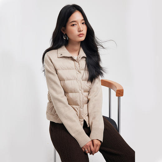 【3-5天发】时尚感的宝藏外套‼️【立领针织拼接棉服】【2511“羊毛”服装】 商品图2