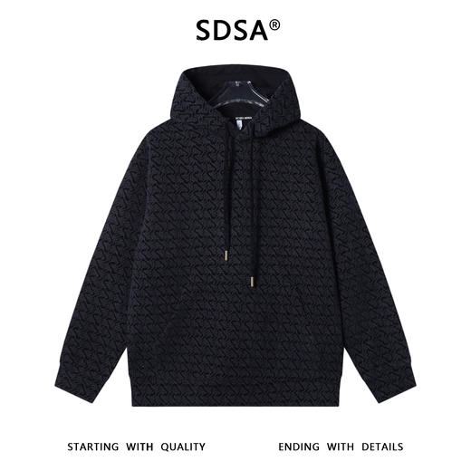 WY1246SDSA男士秋冬新款痞帅男装韩版撞色抽绳连帽卫衣宽松百搭套头上衣 商品图1