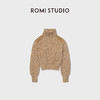 ROMI STUDIO“老钱腔调”羊绒羊毛肩膀拼皮高领毛织RWCWSG5551 商品缩略图1
