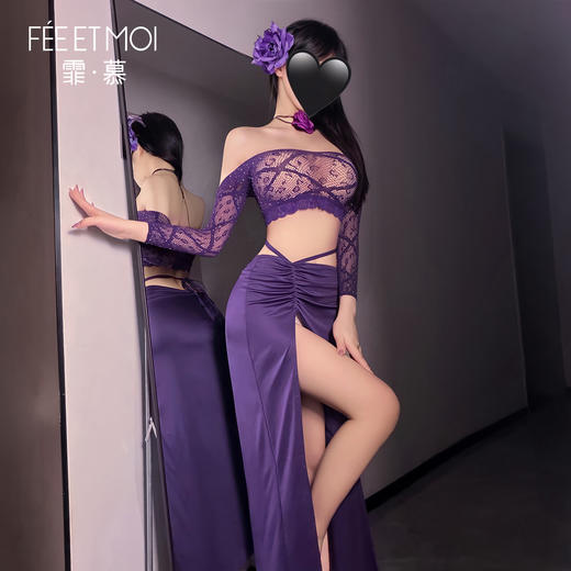 【情趣内衣】霏慕 暗欲交织透胸网衣制服套装ZY110 商品图1