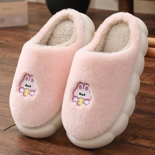 爆款小兔棉拖鞋 家用加绒加厚底棉鞋 月子居家冬季保暖鞋子 男女情侣可爱棉鞋 商品图11