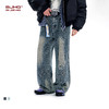 BJHG不计后果复古牛仔裤子男款秋季新款宽松美式直筒水洗休闲裤女 商品缩略图0