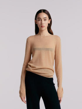 Her Senses｜时装 12WPO27K1 圆领套头毛衣 [ 浅驼CM04 / 焦糖棕BR18 ]