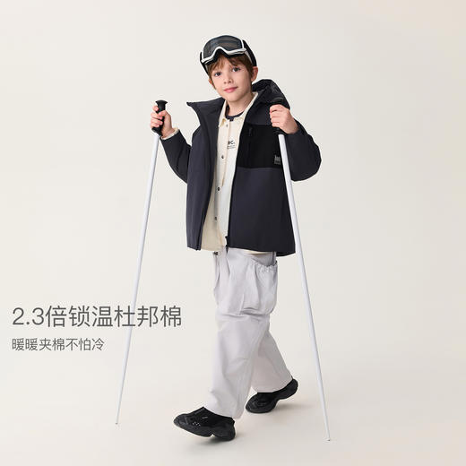 【无氟防泼水】马克珍妮男童轻量夹棉软壳外套2025秋冬新款551236 商品图2