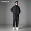 PINLI品立2025秋季新款男士宽松可翻高领纯色休闲梭织茄克外套潮GD253104148 商品缩略图1