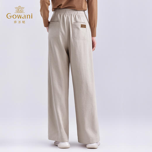 乔万尼2025冬新品宽松舒适亲肤分割拼接设计松紧腰直筒裤ED4F722 商品图4