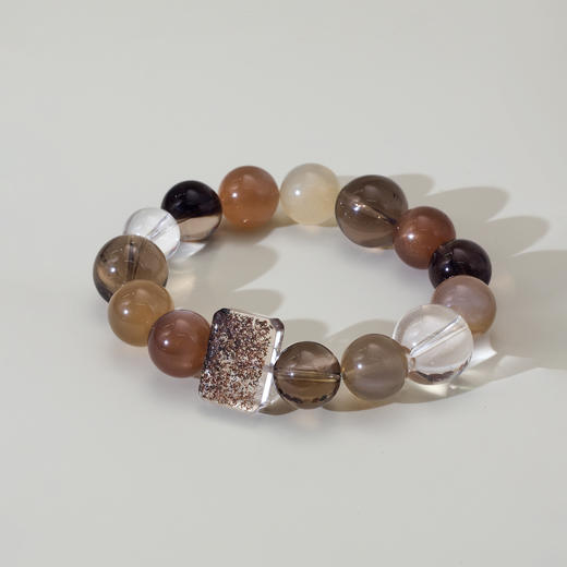 ARSIS｜晶石系列 日月辉光·月光石多宝水晶串珠手链 商品图0