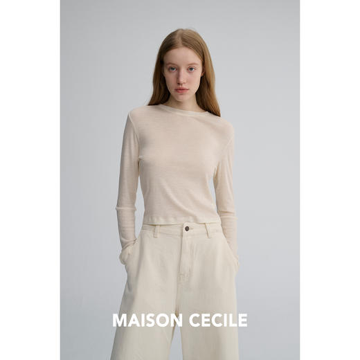 MAISON CECILE 三色|全羊毛软糯亲肤舒适保暖修身正肩针织打底 商品图4