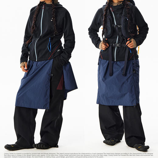 CryingCenter 重磅撞色修身斜门襟连帽外套 女款 哭喊中心 商品图2