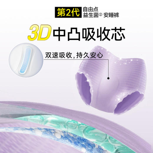 自由点益生菌M-L码女性卫生裤4片*7包 商品图3