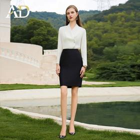 AD2023冬新款女装别致洋气肌理感时尚气质优雅荡领宽松垂感衬衫