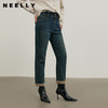 NEELLY纳俪商场同款冬季新款休闲牛仔锥形裤女保暖显瘦修身小脚裤N25114H04572 商品缩略图0