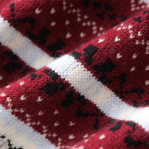 「高货wl」全新升级【铂金会员220/天猫289/差价69】(01706)洛诗琳立体提花羊毛上衣2025秋冬复古拼色宽松针织上衣 商品图4