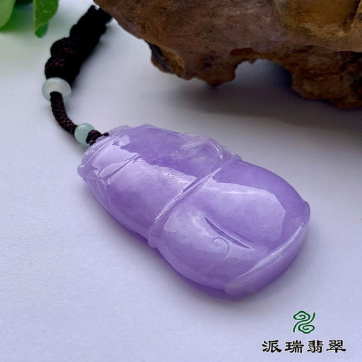 派瑞翡翠 翡翠挂件 糯种 满紫 商品图3