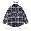 888SDSA男士秋冬新款痞帅男装潮牌简约撞色格纹格子翻领长袖衬衫百搭 商品缩略图1