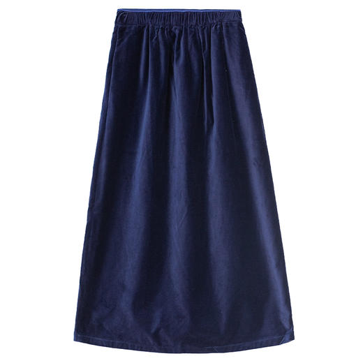 牧衣游原创 绒感纯棉净色半身裙冬柔软舒适保暖百搭A字半裙 无束 商品图4