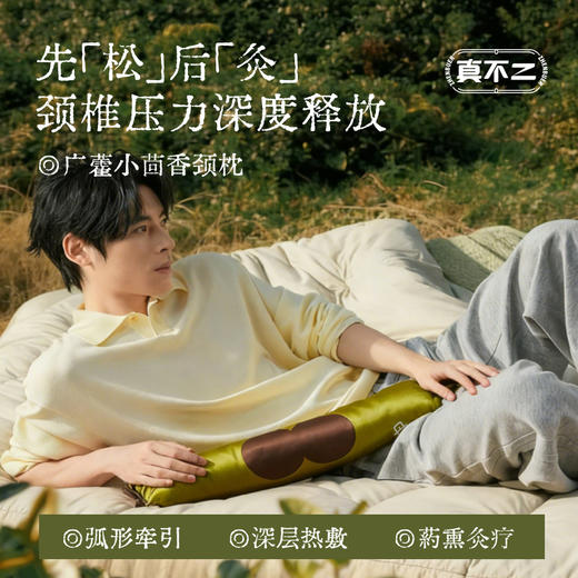 【真不二】广藿小茴香热敷颈枕+肩颈贴/蒸汽眼罩（黑/白色开关随机发）枕头 商品图1