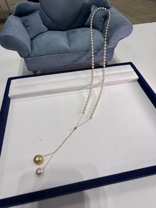 【挚友限定】68cm长款海水珍珠项链 AKOYA珍珠4-4.5mm 澳白珍珠9mm 南洋金珠12mm 商品图3