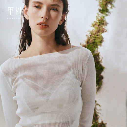 里性 LIVARY MIO 云雾 mist shrouded 两穿上衣性感微透针织衫 商品图0
