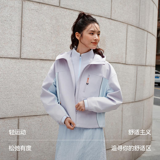 都市护身服|森马外套女冬三防防风抗静电两件套2025新款拼色夹克 商品图3