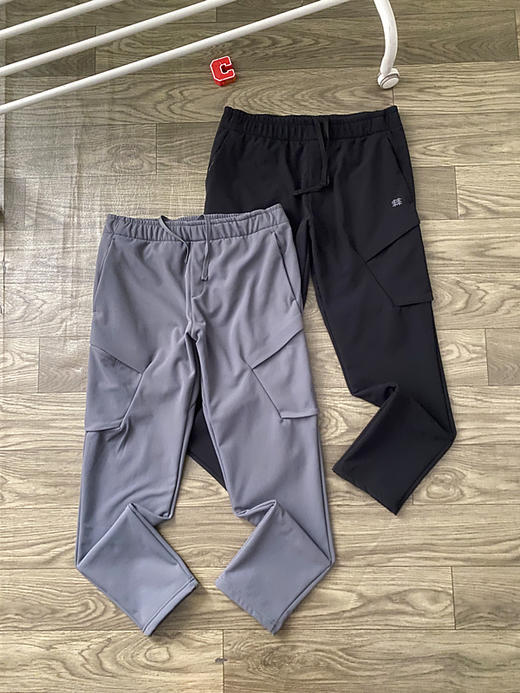 可隆加绒工装口袋软壳裤防泼水防风耐磨透湿男士保暖V-fit热压微锥长裤 商品图1