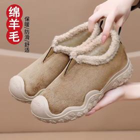 爆！仅100双！【 绵羊毛雪地靴】冬季新款2025加绒加厚休闲女鞋源头时尚百搭软底棉靴