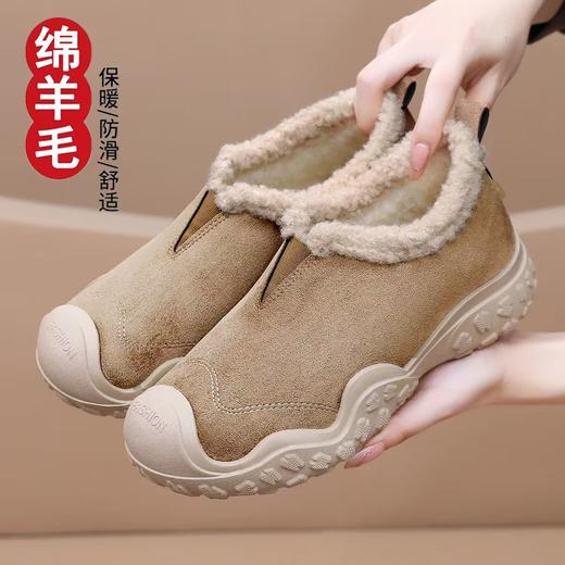 爆！仅100双！【 绵羊毛雪地靴】冬季新款2025加绒加厚休闲女鞋源头时尚百搭软底棉靴 商品图0