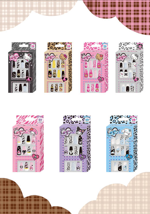 日本三丽鸥Sanrio豹纹Kitty库洛米美乐蒂甲贴 商品图0