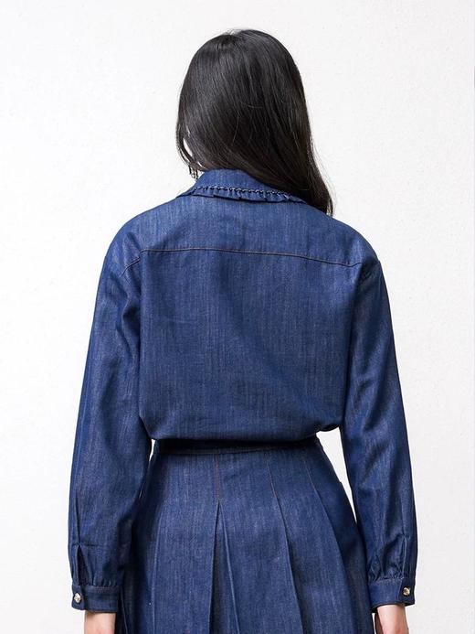 3楼FEXATA服饰(新百)    复古荷叶边装饰牛仔上衣 商品图4