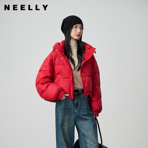 NEELLY纳俪商场同款冬季新款休闲随性短款羽绒服女简约保暖外套N25104L05516 商品图0