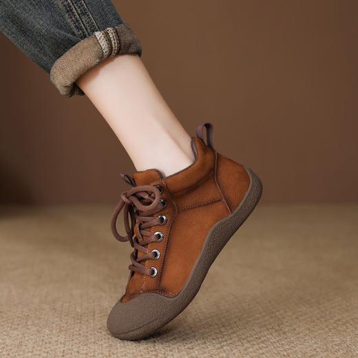 FR 85119真皮单靴复古系带平底高帮单鞋 商品图2