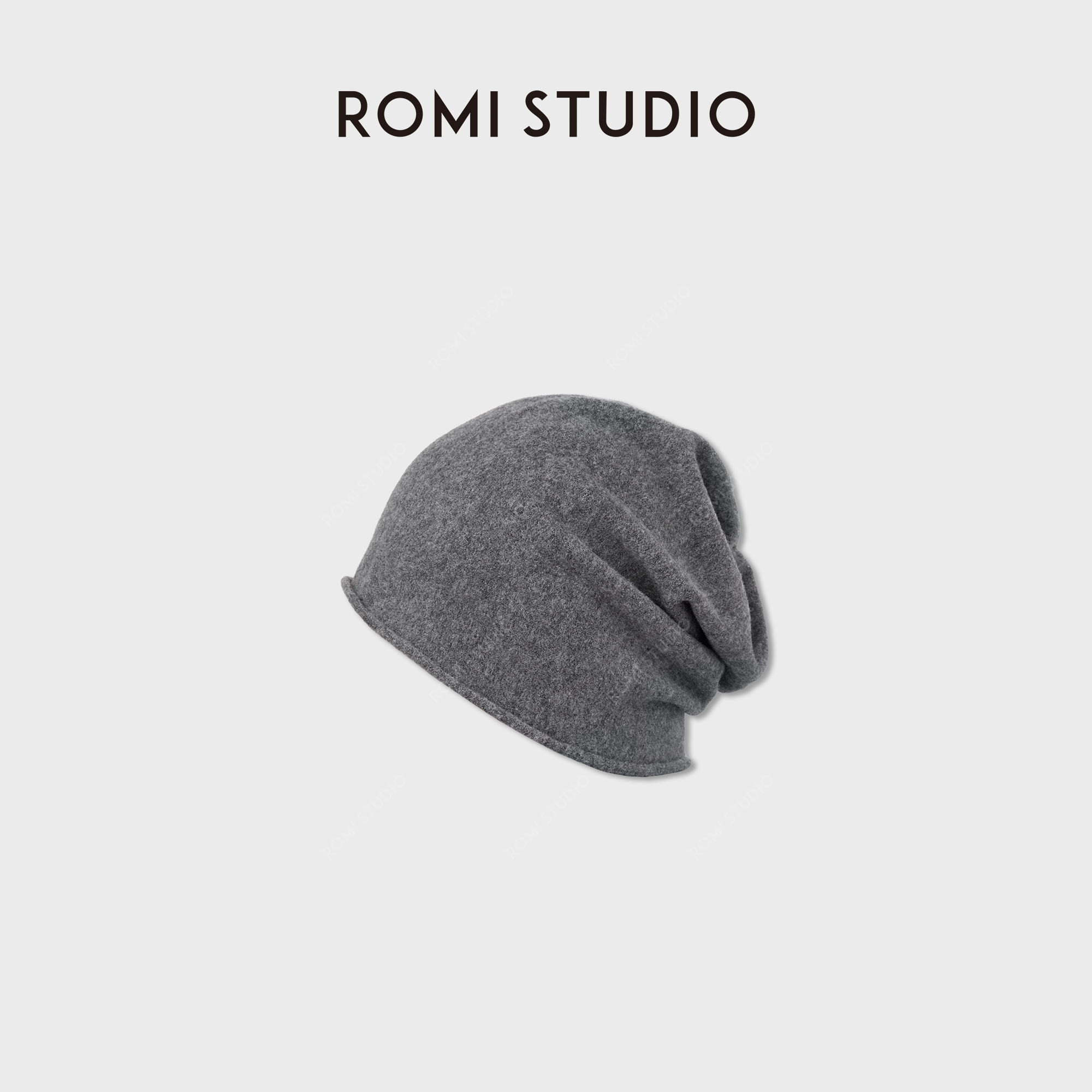 ROMI STUDIO“秋冬挚爱”羊毛混纱保暖显脸小卷边冷帽 RWCWP06909