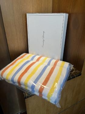 出口北欧转内销！【纯棉针织毯】每一根纱线都经过精梳工艺，触感细腻亲肤；采用针织工艺编织，条纹纹理清晰立体！WD