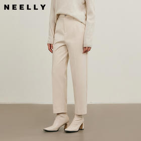NEELLY纳俪商场同款冬新款直筒加绒显瘦西装裤女百搭修饰腿型长裤N25114H04575
