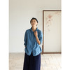 牧衣游原创 植物染汉麻套头衫女新款质朴百搭文艺蓝色衬衫 兰鸢 商品缩略图1