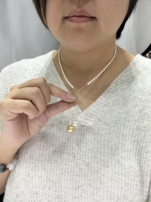【挚友限定】68cm长款海水珍珠项链 AKOYA珍珠4-4.5mm 澳白珍珠9mm 南洋金珠12mm 商品图4