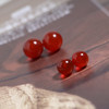 天然ding 级红玛瑙素耳钉10-11mm，925纯银配件 商品缩略图7