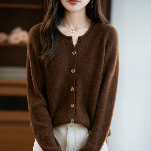 BANHUI板绘-七针加厚卷边彩点纱开衫XK094 商品图3