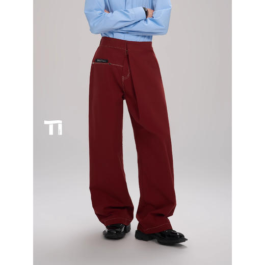 启世录TIWILLTANG“迷踪匿踪”智性漫游无痕叙事叠境褶学褶皱长裤 商品图3