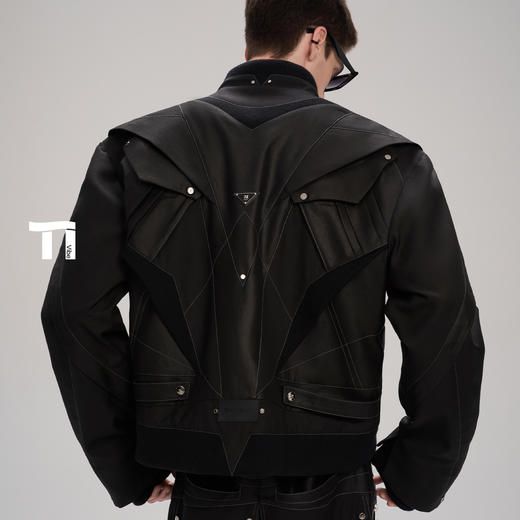 启世录TIWILLTANG“浮翳掣洇”解构拼接短夹克套装 商品图3