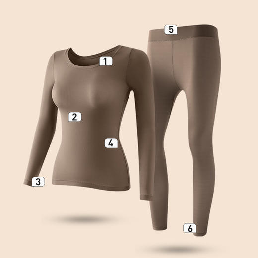 【买一送一】樱姿娜滋润玻尿酸润肤衣  升级芭蕾领 锁温速暖肌底衣（2套装）82003 商品图5