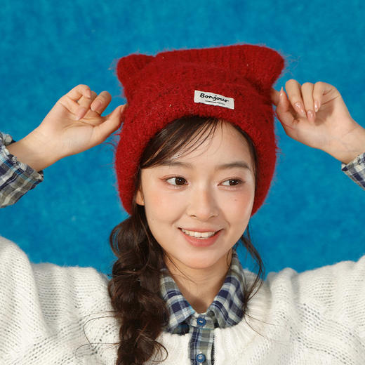 时尚翻边角角针织帽帽子-纪念日百货门店同款166093219 商品图4