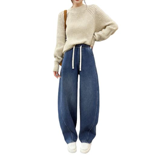 版型夸上天【加绒加厚莱赛尔天丝弯刀牛仔裤】【2511“羊毛”服装】 商品图5