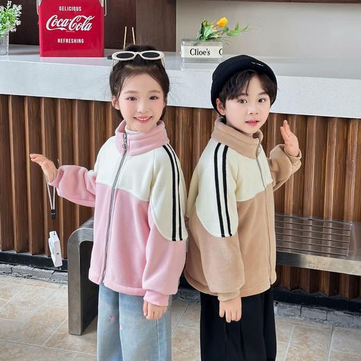 【YW】无忧购（拍大一码）儿童亲子加绒奥利绒外套撞色高领上衣（截单后3-5天发货) 商品图2