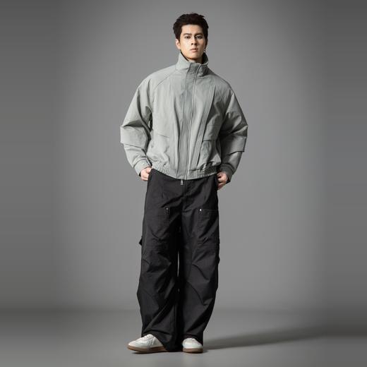 PINLI品立2025秋季新款男士宽松可翻高领纯色休闲梭织茄克外套潮GD253104148 商品图4