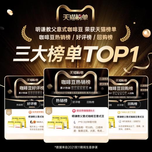 【爆款推荐】明谦咖啡教父意式咖啡豆咖啡商用拿铁美式黑咖啡奶咖 商品图2