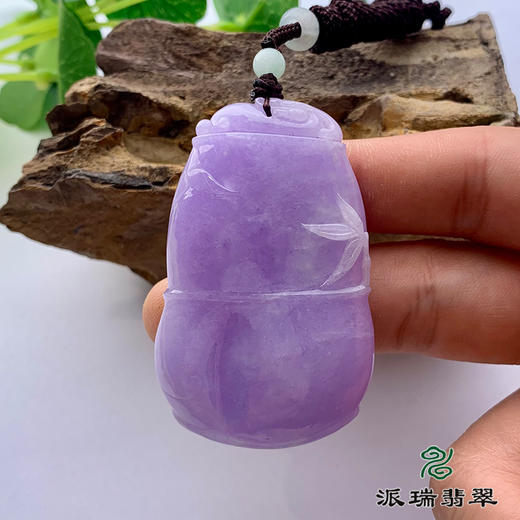 派瑞翡翠 翡翠挂件 糯种 满紫 商品图2